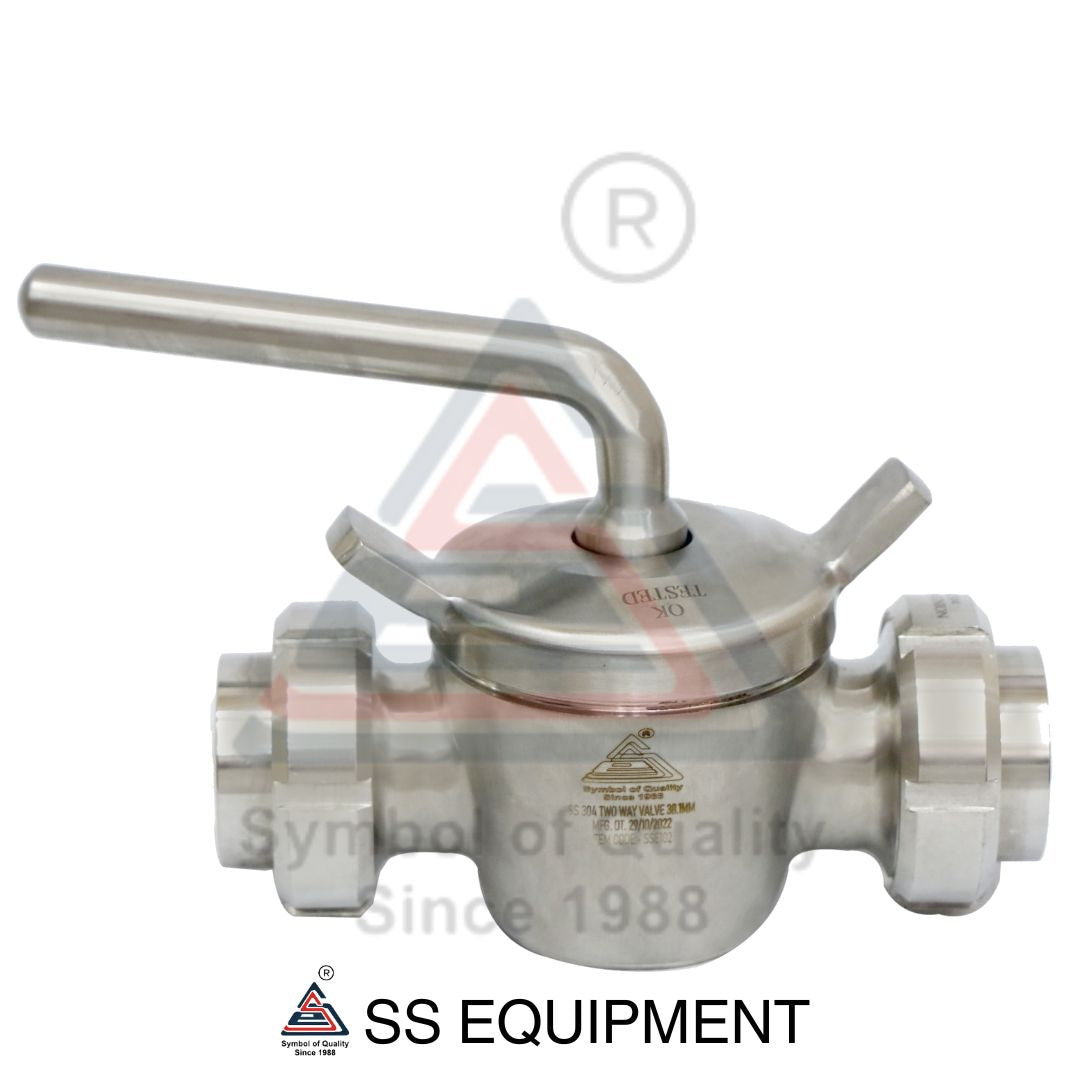 SS TWO WAY WAY PLUG VALVE UNION END